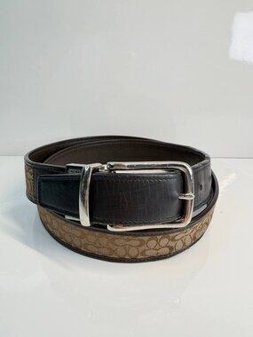 Coach Signature Leather Belt – Size 36 | Classic Designer Style